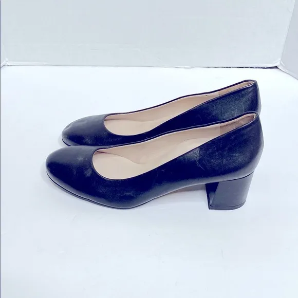 Paul Green Samona Pump Black Leather with Block Heel  Size 7