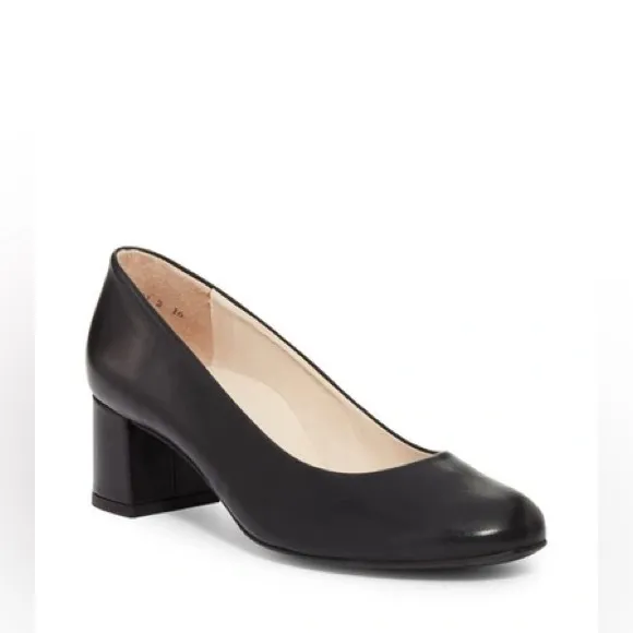 Paul Green Samona Pump Black Leather with Block Heel  Size 7