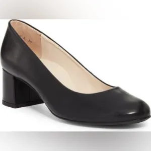 Paul Green Samona Pump Black Leather with Block Heel  Size 7
