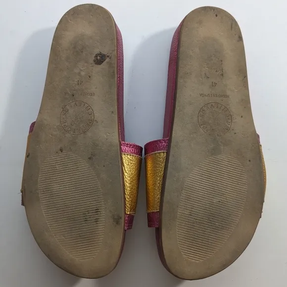 Penelope Chilvers pink/gold slides