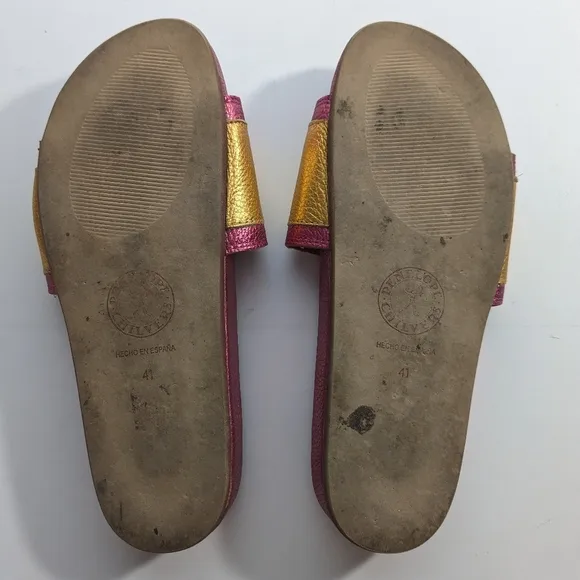 Penelope Chilvers pink/gold slides