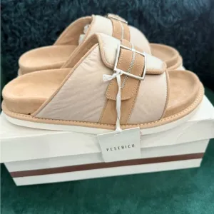 Peserico Women's Tan Slide Sandals