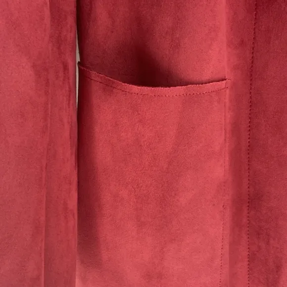 Philosophy faux suede leather button front  coat fabric covered buttons 2 pocket