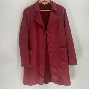 Philosophy faux suede leather button front  coat fabric covered buttons 2 pocket