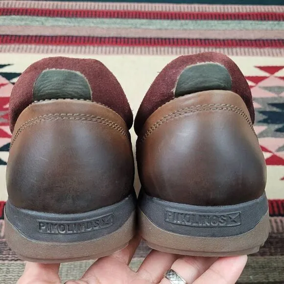 Pikolinos Bandajoz Brown Leather Slip On Loafers Moccasin Sz 46 US 12.5-13