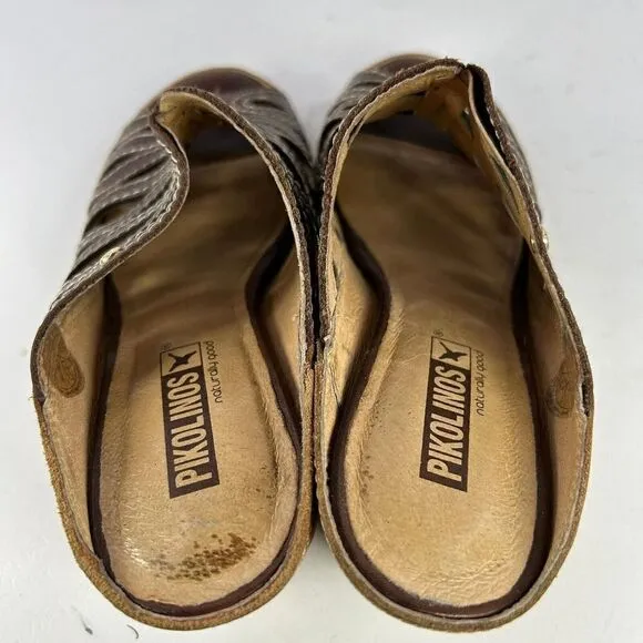 Pikolinos Capri Cut out Comfort Yellow Wedge US 7.5 Slide Sandals Shoes