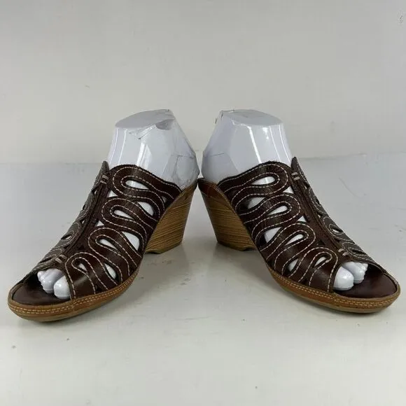 Pikolinos Capri Cut out Comfort Yellow Wedge US 7.5 Slide Sandals Shoes