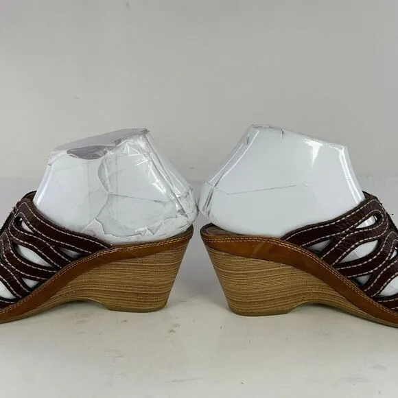 Pikolinos Capri Cut out Comfort Yellow Wedge US 7.5 Slide Sandals Shoes