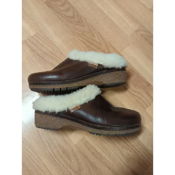 Pikolinos Granada W0W 3588C2 Olmo Clog Slide  Womens 37 Brown Fleece Lined