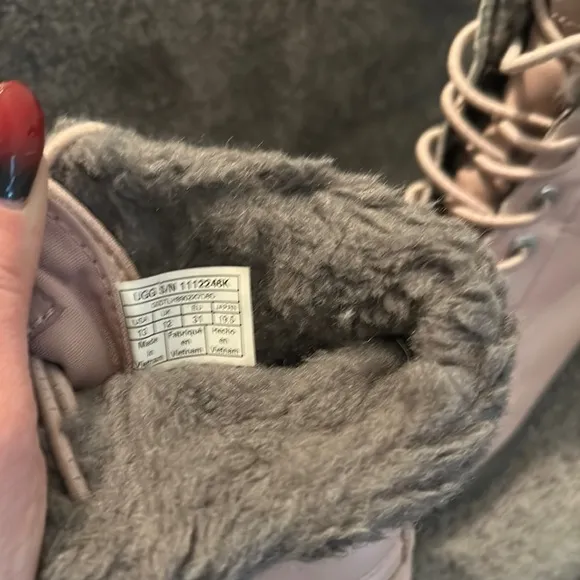 Pink Lace-Up Winter Boots