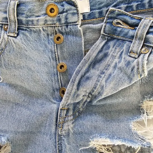 Pistola Devin Distressed High Waist Cutoff Denim Jean Shorts