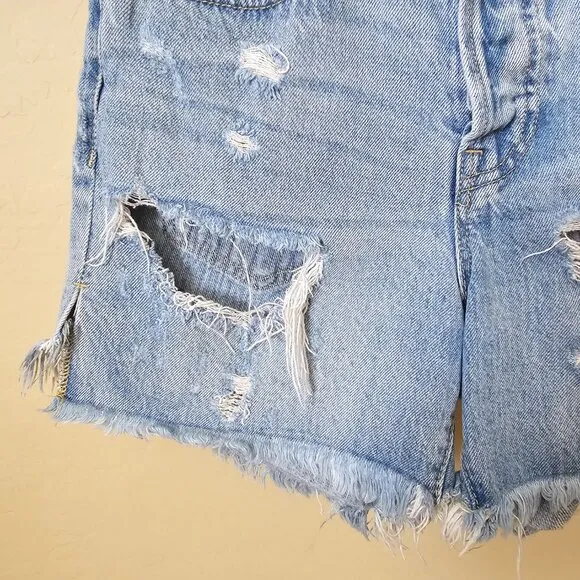 Pistola Devin Distressed High Waist Cutoff Denim Jean Shorts