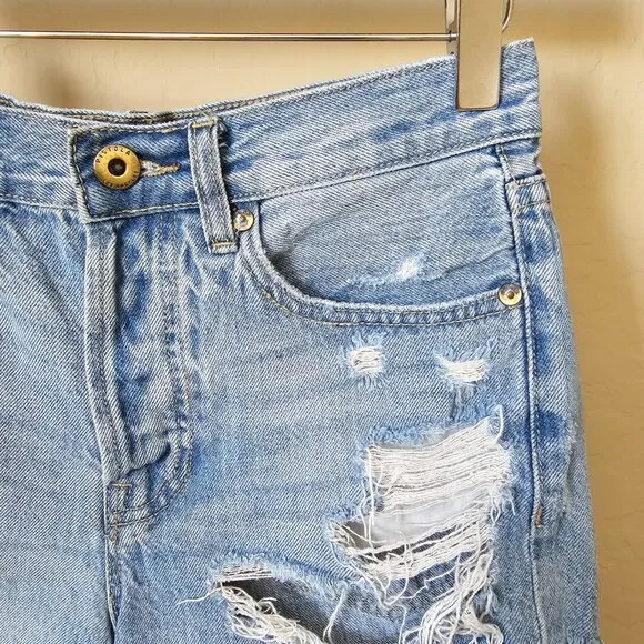 Pistola Devin Distressed High Waist Cutoff Denim Jean Shorts