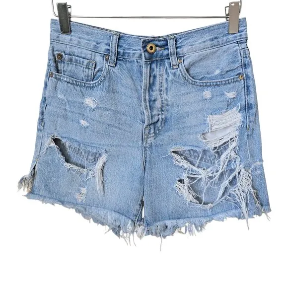 Pistola Devin Distressed High Waist Cutoff Denim Jean Shorts