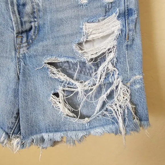 Pistola Devin Distressed High Waist Cutoff Denim Jean Shorts