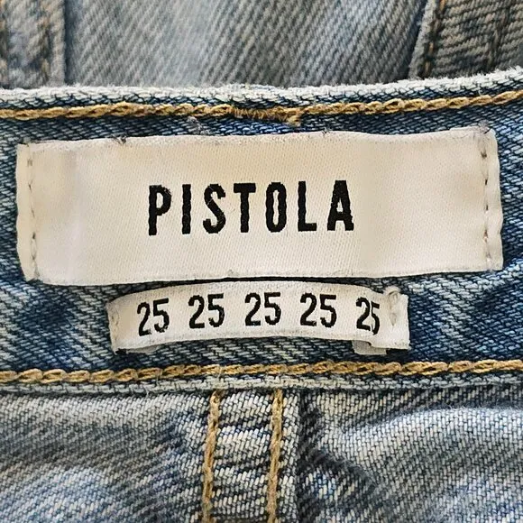 Pistola Devin Distressed High Waist Cutoff Denim Jean Shorts