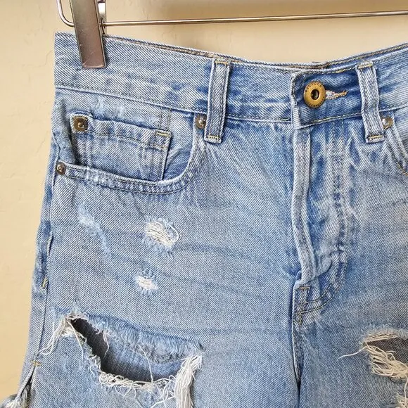 Pistola Devin Distressed High Waist Cutoff Denim Jean Shorts