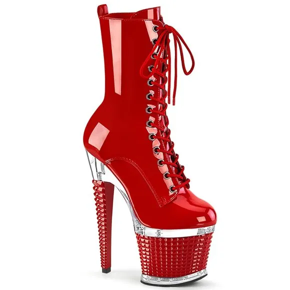 Platform High Heel Lace Up Ankle Boots