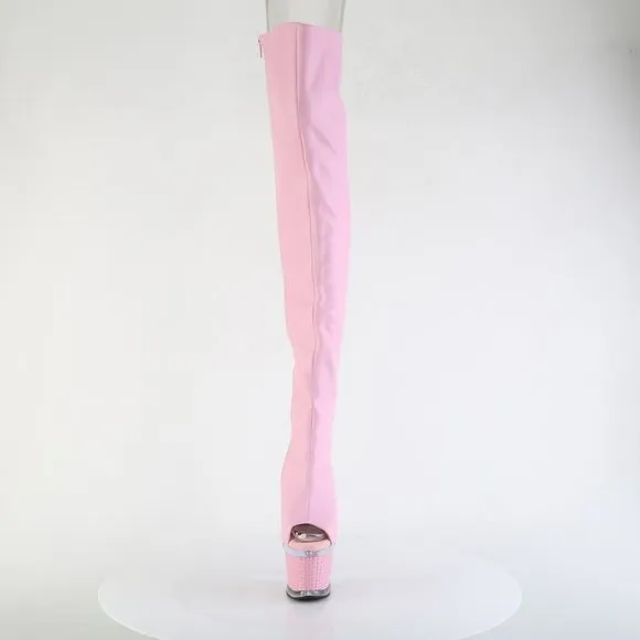 Platform High Heel Lace Up Back Thigh High Boots