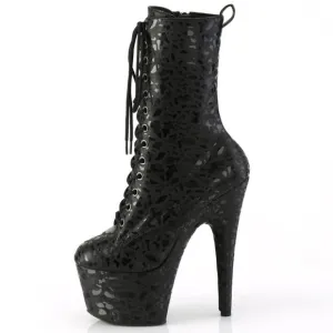 Platform Lace Up Leopard Ankle Boots