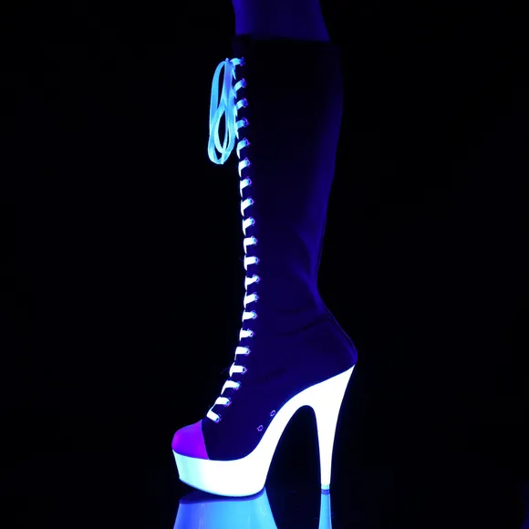 Platform Lace Up Sneaker Heel Knee High Boots