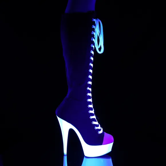 Platform Lace Up Sneaker Heel Knee High Boots