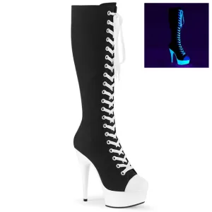 Platform Lace Up Sneaker Heel Knee High Boots