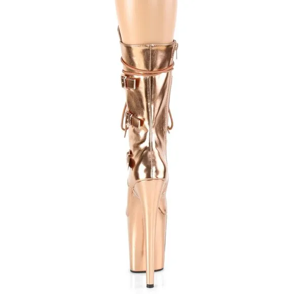 Platform Metallic High Heel Lace Up Boots