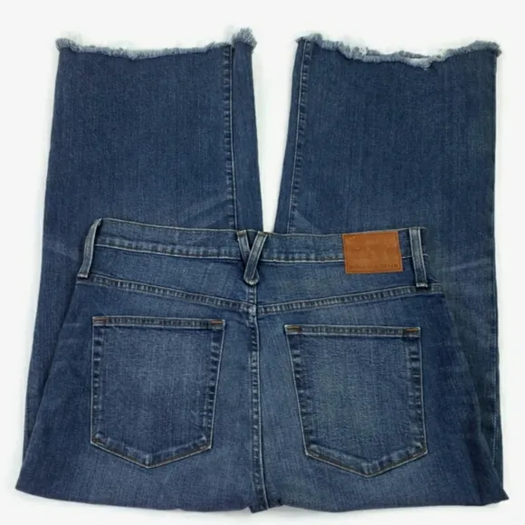 Point Sur J. Crew Wide Leg Cropped Fringed Jeans Womens Medium Blue Wash 32 NWT