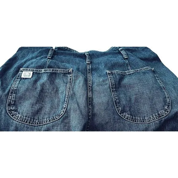 POLO RALPH LAUREN &quot;PAPERBAG&quot; JEANS, WOMENS, 32R, WIDE LEG, HIGH-RISE, BELT