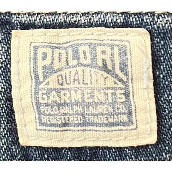 POLO RALPH LAUREN &quot;PAPERBAG&quot; JEANS, WOMENS, 32R, WIDE LEG, HIGH-RISE, BELT
