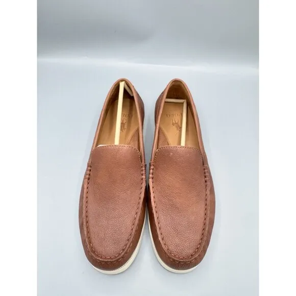 Polo Ralph Lauren Men's Merton Leather Venetian Loafers, Tan, Size 10 D