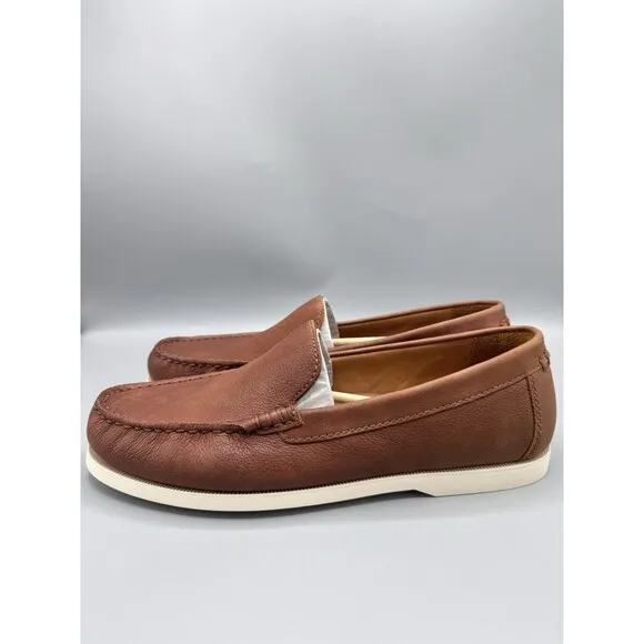 Polo Ralph Lauren Men's Merton Leather Venetian Loafers, Tan, Size 10 D