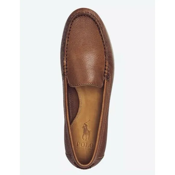 Polo Ralph Lauren Men's Merton Leather Venetian Loafers, Tan, Size 10 D