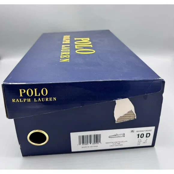 Polo Ralph Lauren Men's Merton Leather Venetian Loafers, Tan, Size 10 D