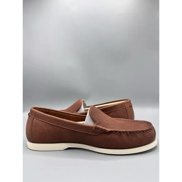 Polo Ralph Lauren Men's Merton Leather Venetian Loafers, Tan, Size 10 D