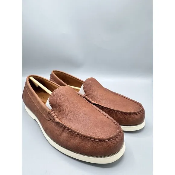 Polo Ralph Lauren Men's Merton Leather Venetian Loafers, Tan, Size 10 D