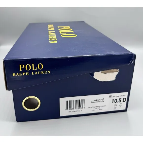 Polo Ralph Lauren Men's Merton Leather Venetian Loafers, Tan, Size 10.5 D