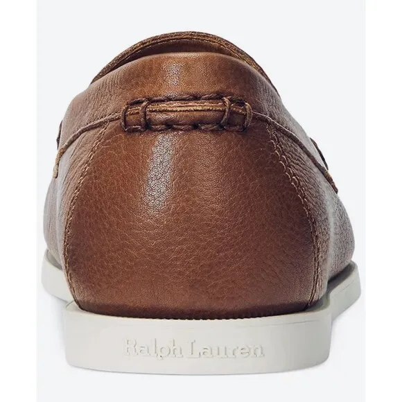 Polo Ralph Lauren Men's Merton Leather Venetian Loafers, Tan, Size 11 D
