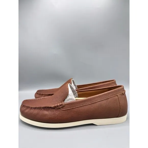 Polo Ralph Lauren Men's Merton Leather Venetian Loafers, Tan, Size 11 D