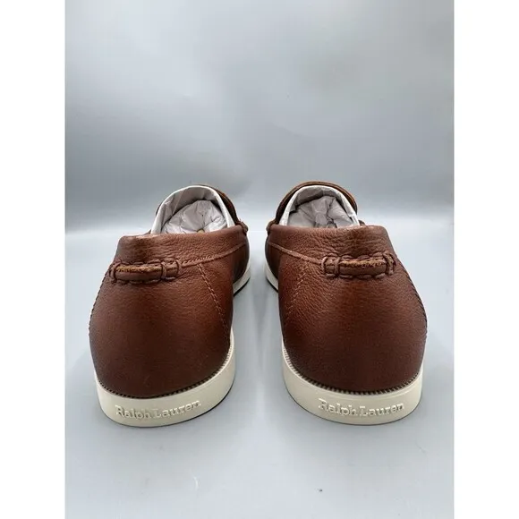 Polo Ralph Lauren Men's Merton Leather Venetian Loafers, Tan, Size 11 D