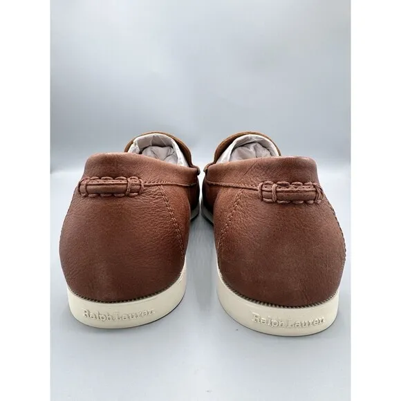 Polo Ralph Lauren Men's Merton Leather Venetian Loafers, Tan, Size 13 D