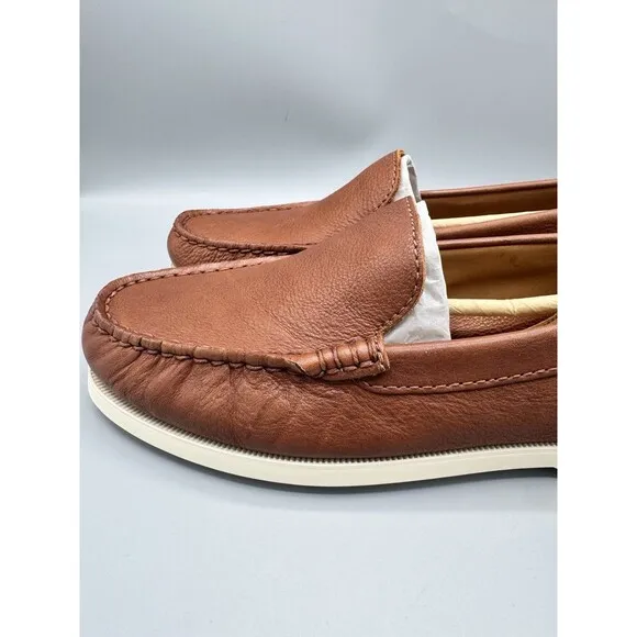 Polo Ralph Lauren Men's Merton Leather Venetian Loafers, Tan, Size 8.5 D