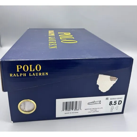 Polo Ralph Lauren Men's Merton Leather Venetian Loafers, Tan, Size 8.5 D