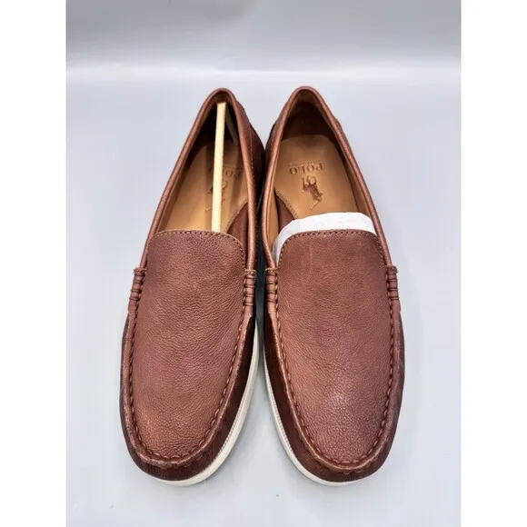 Polo Ralph Lauren Men's Merton Leather Venetian Loafers, Tan, Size 9 D