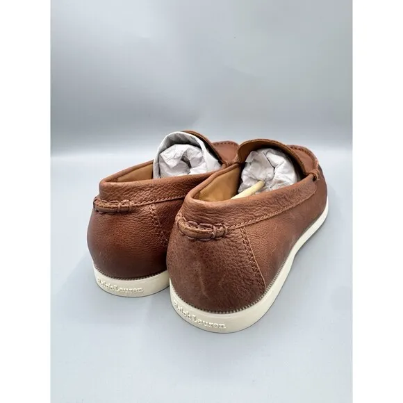 Polo Ralph Lauren Men's Merton Leather Venetian Loafers, Tan, Size 9 D