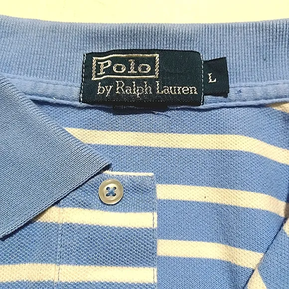 POLO RALPH LAUREN Stripe Knit Short Sleeve Pony Logo Shirt EUC