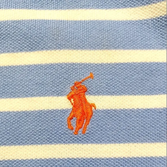 POLO RALPH LAUREN Stripe Knit Short Sleeve Pony Logo Shirt EUC