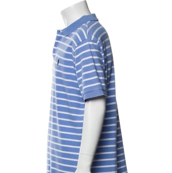 POLO RALPH LAUREN Stripe Knit Short Sleeve Pony Logo Shirt EUC