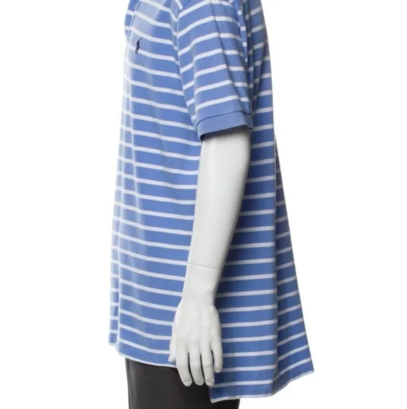 POLO RALPH LAUREN Stripe Knit Short Sleeve Pony Logo Shirt EUC